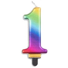 Load image into Gallery viewer, Large Number Metallic Birthday Candles