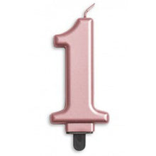 Load image into Gallery viewer, Large Number Metallic Birthday Candles