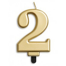 Load image into Gallery viewer, Large Number Metallic Birthday Candles