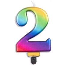 Load image into Gallery viewer, Large Number Metallic Birthday Candles