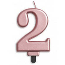 Load image into Gallery viewer, Large Number Metallic Birthday Candles