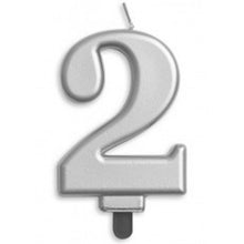 Load image into Gallery viewer, Large Number Metallic Birthday Candles