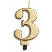 Load image into Gallery viewer, Large Number Metallic Birthday Candles