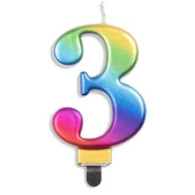 Load image into Gallery viewer, Large Number Metallic Birthday Candles