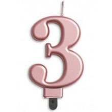 Load image into Gallery viewer, Large Number Metallic Birthday Candles