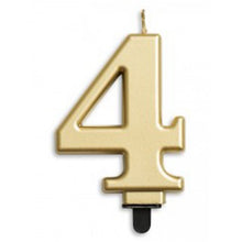 Load image into Gallery viewer, Large Number Metallic Birthday Candles