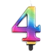 Load image into Gallery viewer, Large Number Metallic Birthday Candles