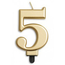 Load image into Gallery viewer, Large Number Metallic Birthday Candles
