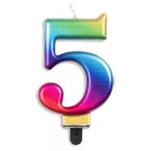 Load image into Gallery viewer, Large Number Metallic Birthday Candles