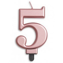 Load image into Gallery viewer, Large Number Metallic Birthday Candles