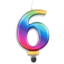 Load image into Gallery viewer, Large Number Metallic Birthday Candles