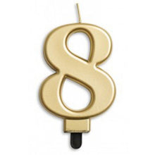 Load image into Gallery viewer, Large Number Metallic Birthday Candles