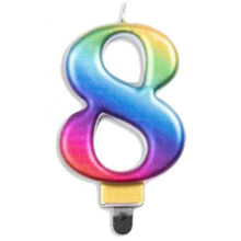 Load image into Gallery viewer, Large Number Metallic Birthday Candles