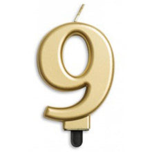 Load image into Gallery viewer, Large Number Metallic Birthday Candles