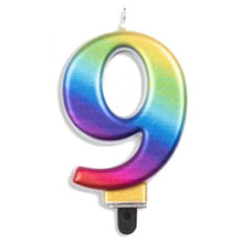 Load image into Gallery viewer, Large Number Metallic Birthday Candles