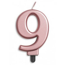 Load image into Gallery viewer, Large Number Metallic Birthday Candles